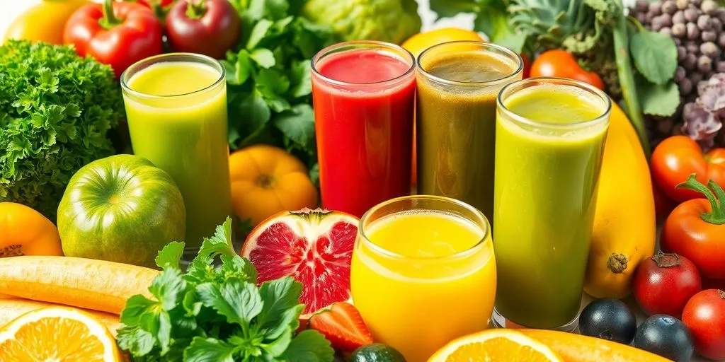 Jus frais et colorés pour une détox saine