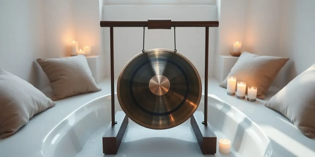 Bain de gong pour le bien-être et la relaxation.