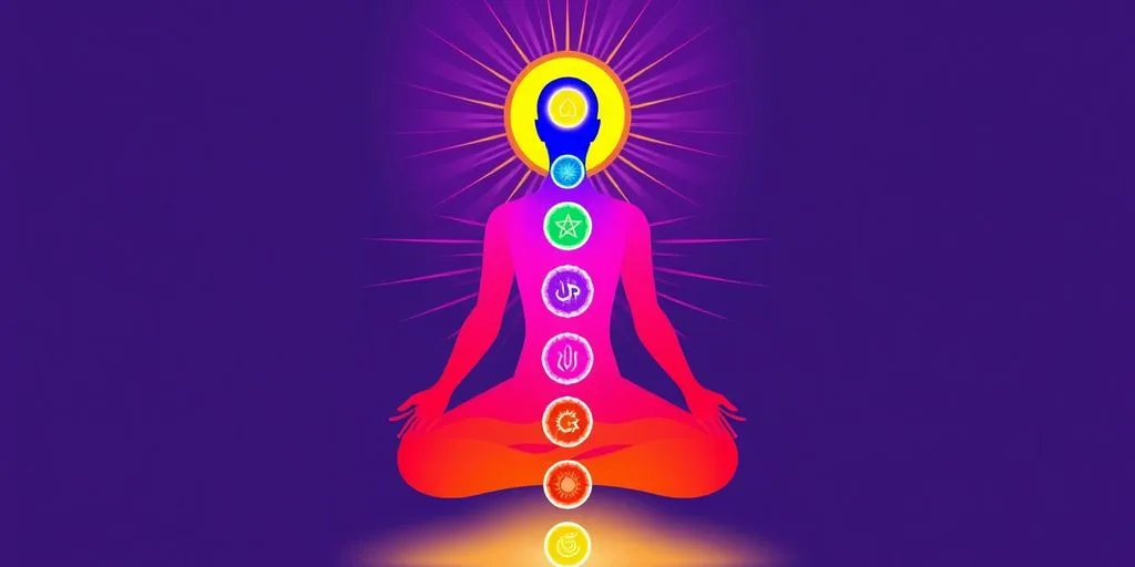 Illustration des chakras sur une silhouette humaine.