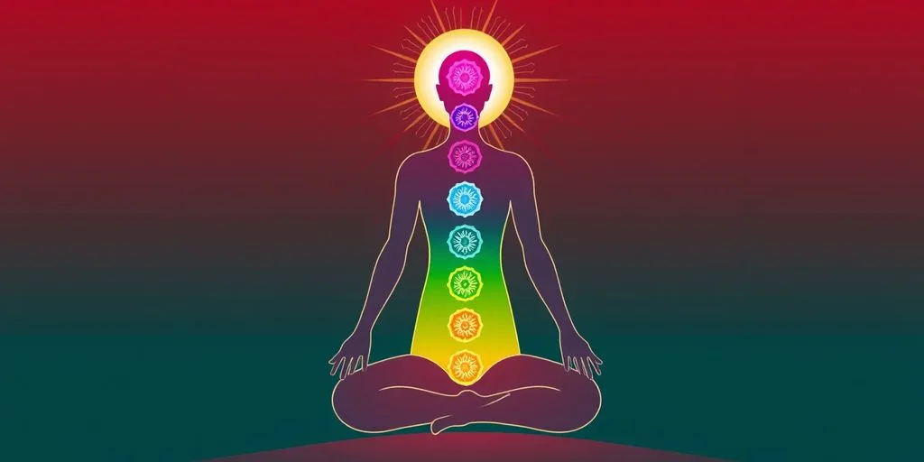 Illustration des chakras sur une silhouette humaine.