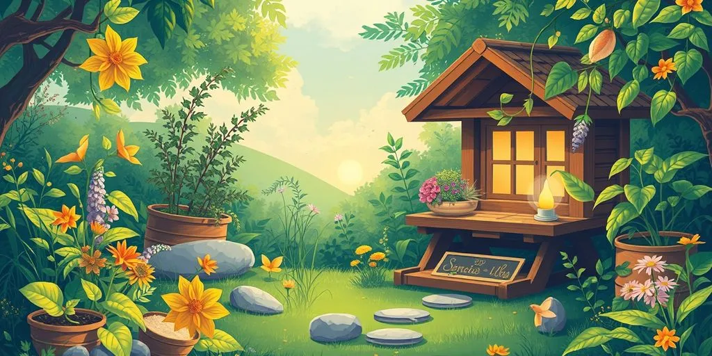 Illustration de bienfaits de la naturothérapie.