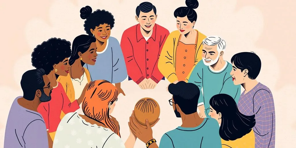 Groupe de personnes en cercle partageant des idées.
