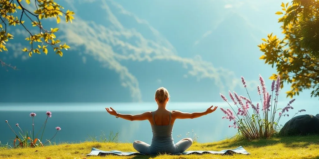 Pratiquant de yoga en pleine nature, équilibre émotionnel.