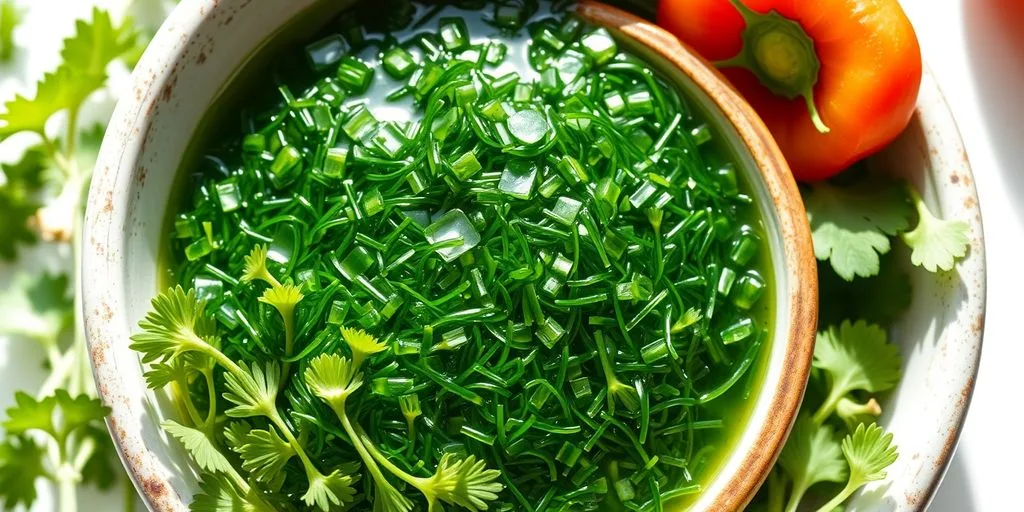 Chlorella en poudre dans un bol avec des légumes frais.