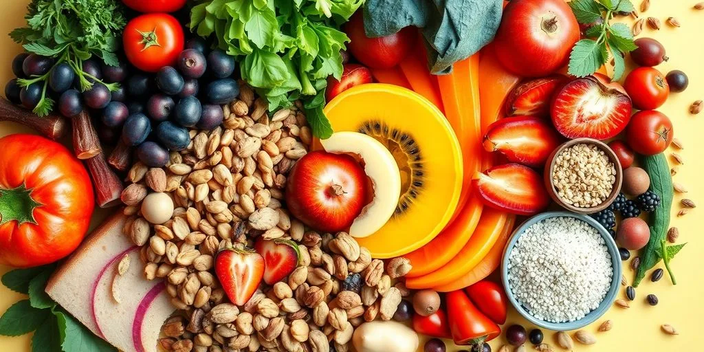 Aliments colorés pour une alimentation anti-inflammatoire.