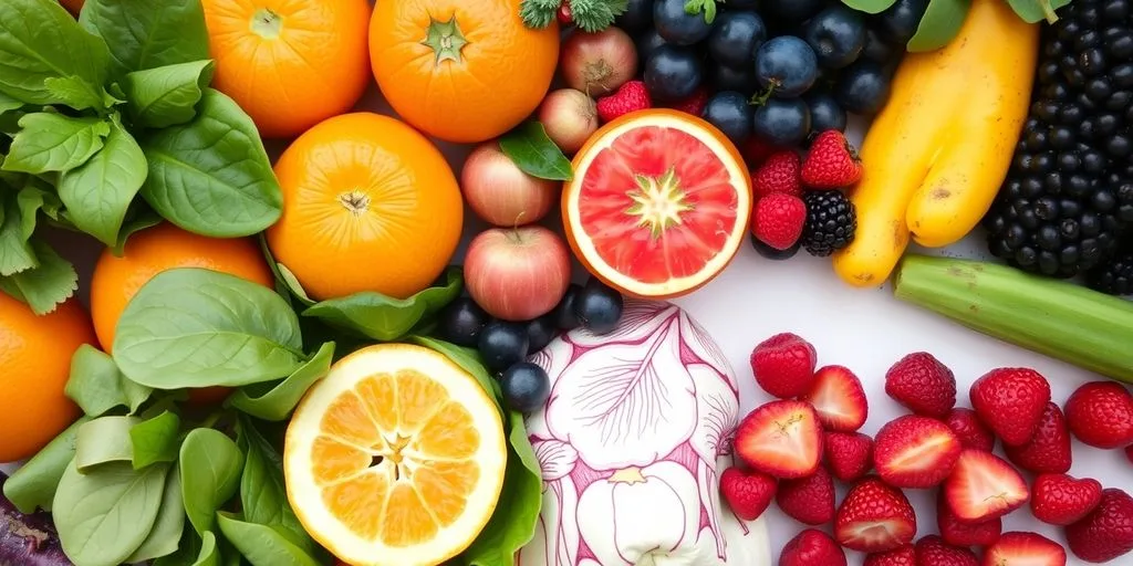 Fruits et légumes colorés pour renforcer l'immunité.