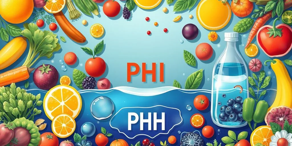 Illustration d'un équilibre acido-basique avec des fruits.