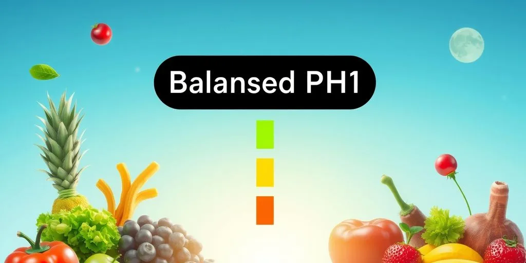 Illustration d'un équilibre acido-basique avec des fruits.