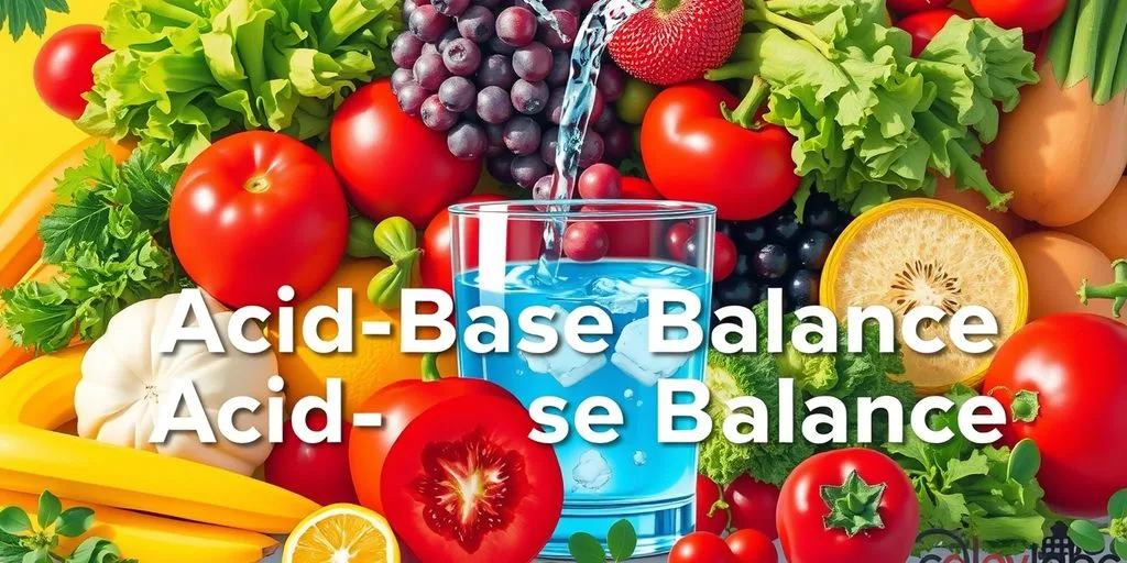 Illustration de fruits et légumes pour l'équilibre acido-basique.