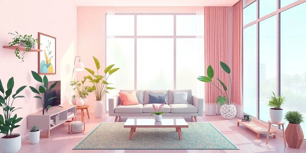 Espace de vie harmonieux avec des éléments de Feng Shui.