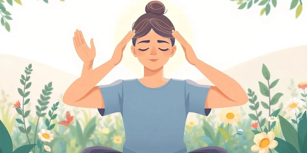 Personne pratiquant le yoga des yeux dans la nature.