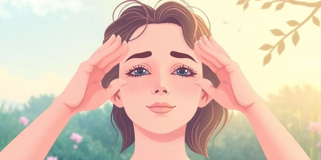 Personne pratiquant le yoga des yeux dans la nature.