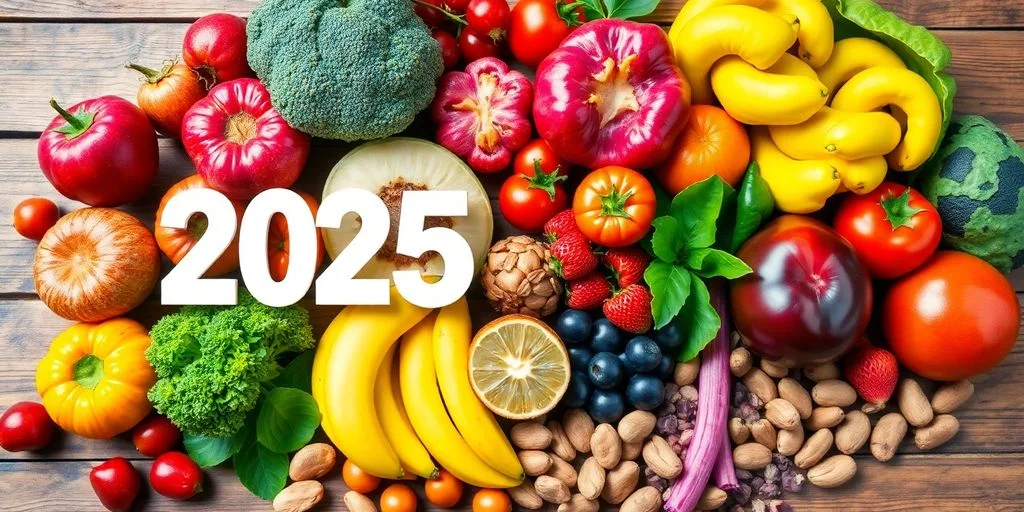 Une image colorée de fruits et légumes nutritifs.