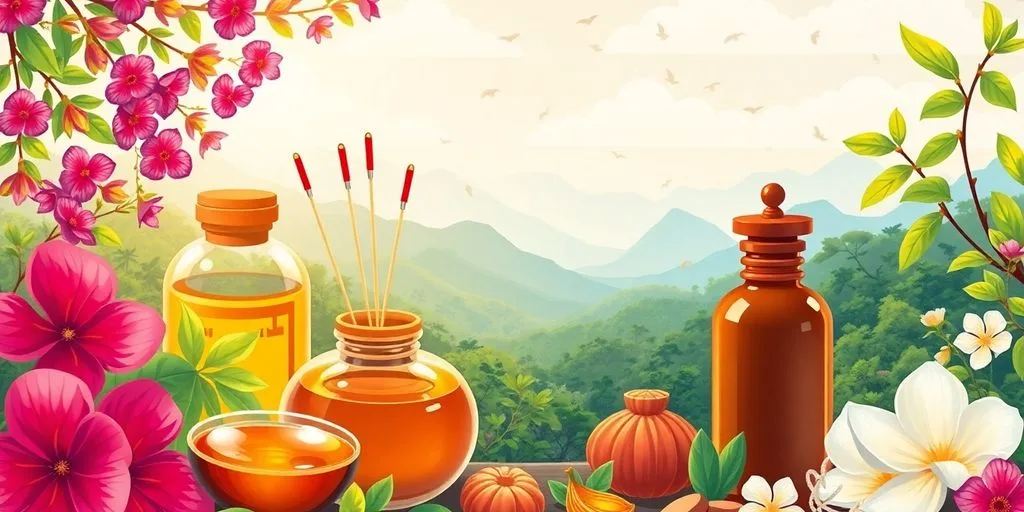 Éléments de la médecine chinoise traditionnelle en harmonie.