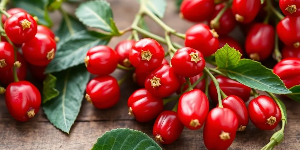 Gros plan de baies de goji fraîches et colorées.