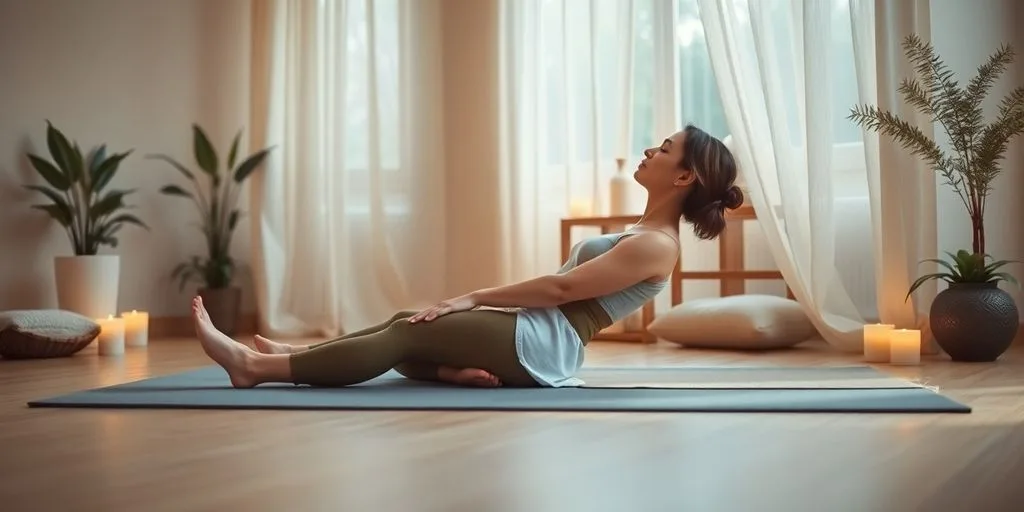 Personne pratiquant le Yoga Nidra dans un environnement paisible.