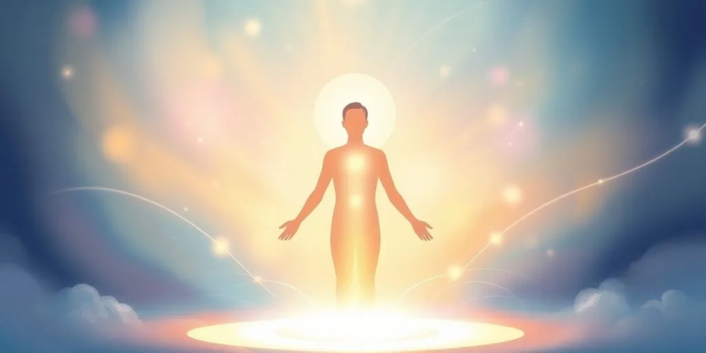 Illustration énergique d'une personne en méditation.