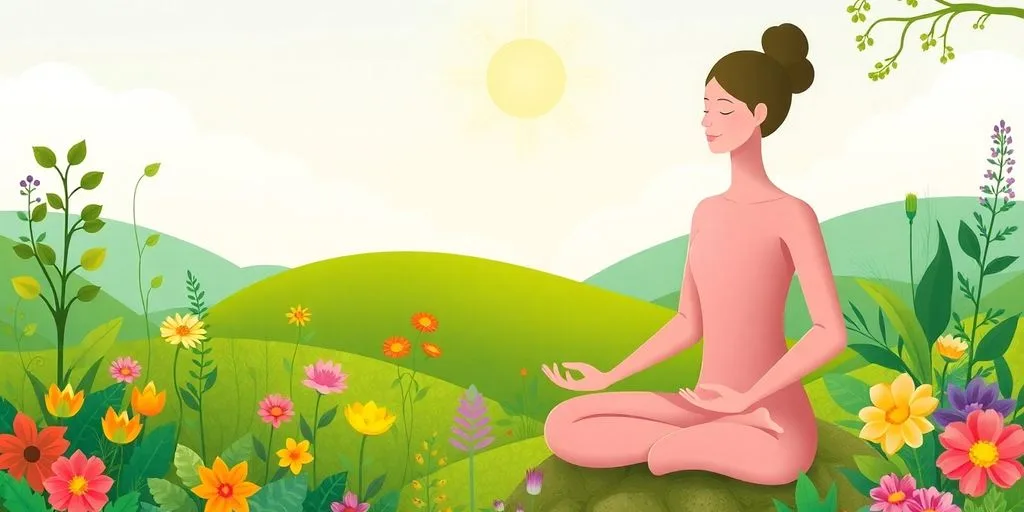 Une scène de nature et de méditation paisible.