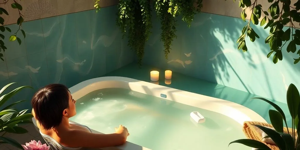 Bain dérivatif relaxant et naturel pour la santé.