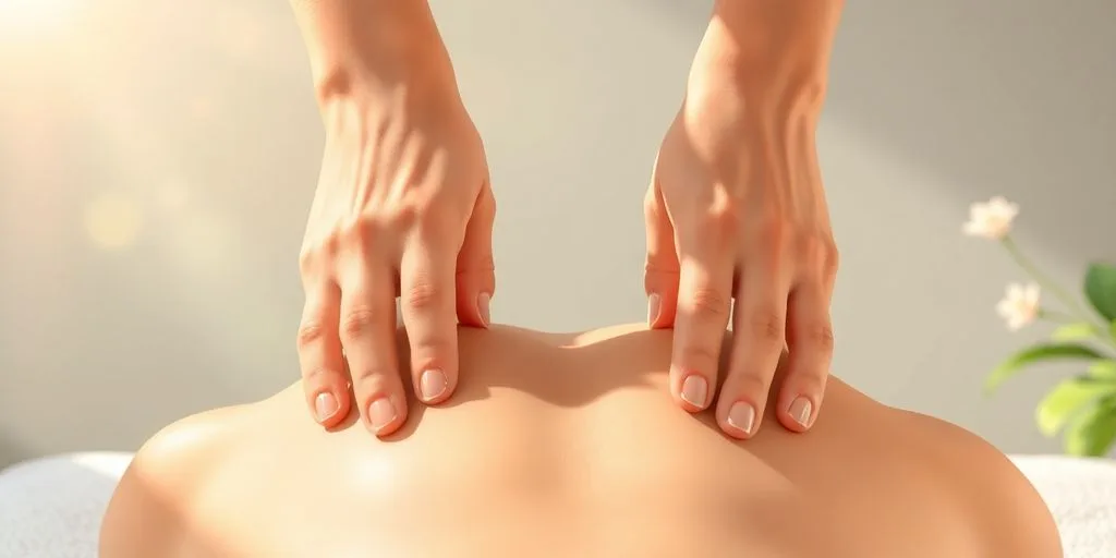 Technique d'acupression sur le dos pour le bien-être.