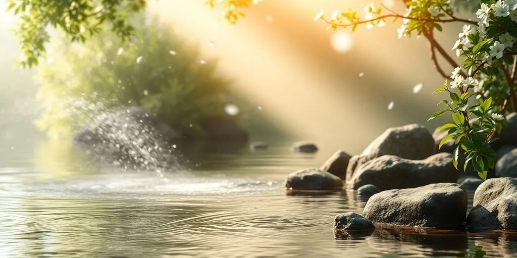 Vagues sonores apaisantes dans un environnement naturel paisible.