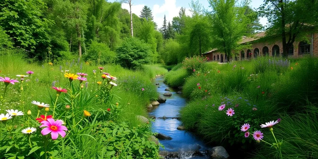 Un paysage serein de nature luxuriante et apaisante.