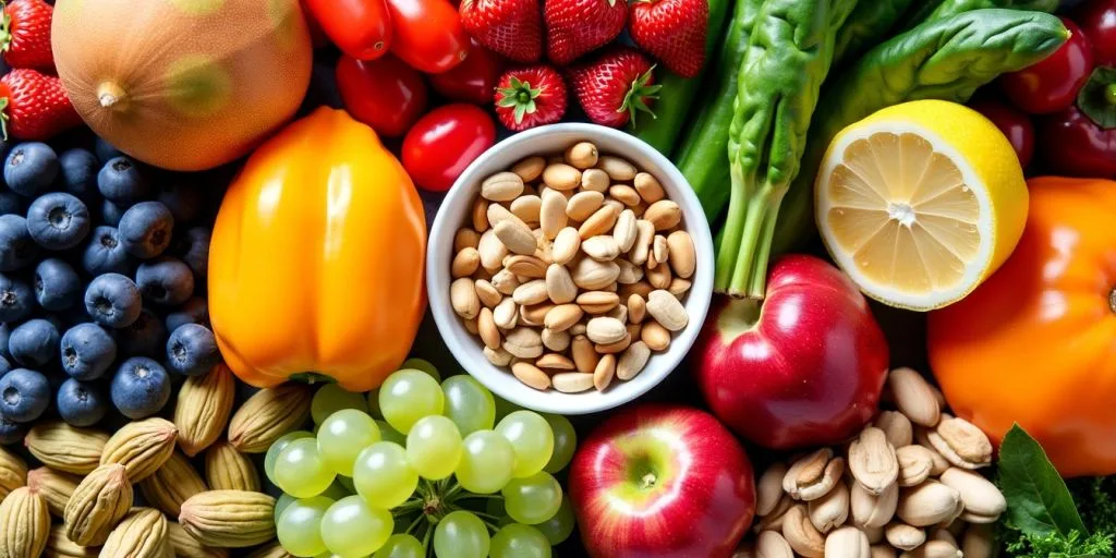 Aliments colorés pour une alimentation anti-inflammatoire.