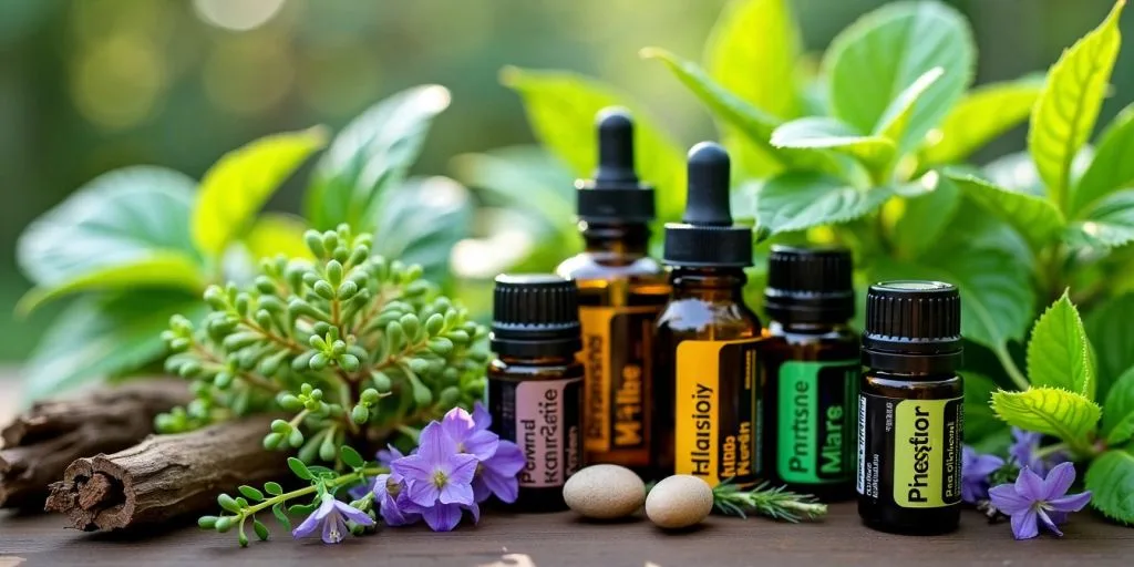 Plantes médicinales et huiles essentielles pour le bien-être.